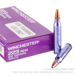 1000 Rounds of .223 Rem Ammo by Winchester DHS Purple Casing - 62gr OT