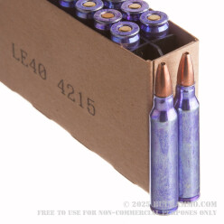 1000 Rounds of .223 Rem Ammo by Winchester DHS Purple Casing - 62gr OT