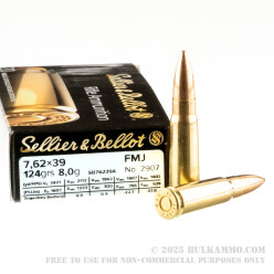 600 Rounds of 7.62x39mm Ammo by Sellier & Bellot - 123gr FMJ