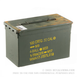 1 Fair Condition Surplus Mil-Spec 50 Cal M2A1 Green Ammo Can