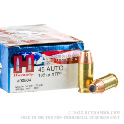 20 Rounds of .45 ACP Ammo by Hornady - 185gr JHP