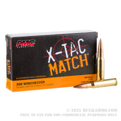 800 Rounds of .308 Win Ammo by PMC X-TAC Match - 168gr OTM