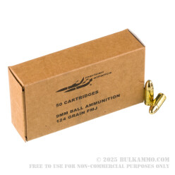 1000 Rounds of 9mm Ammo by American Ballistics - 124gr FMJ