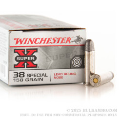 50 Rounds of .38 Spl Ammo by Winchester - 158gr LRN