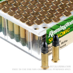 100 Rounds of .22 LR Ammo by Remington Subsonic - 38gr LHP