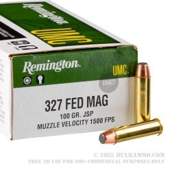 50 Rounds of .327 Federal Mag Ammo by Remington UMC - 100gr JSP