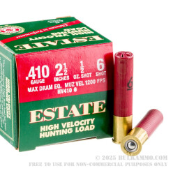 250 Rounds of .410 Ammo by Estate Cartridge - 1/2 ounce #6 shot