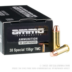 1000 Rounds of .38 Spl Ammo by Ammo Inc. - 158gr TMJ