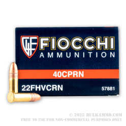 50 Rounds of .22 LR Ammo by Fiocchi - 40gr CPRN