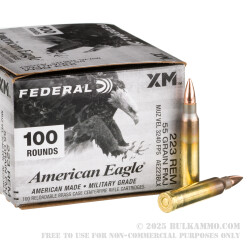 500 Rounds of .223 Ammo by Federal American Eagle - 55gr FMJBT