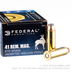 20 Rounds of .41 Mag Ammo by Federal - 210gr JHP