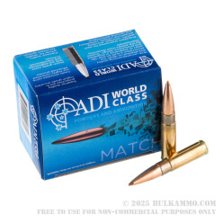 20 Rounds of .300 AAC Blackout Ammo by ADI World Class - 125gr HP MatchKing