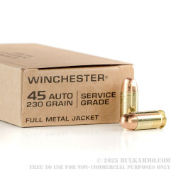 200 Rounds of .45 ACP Ammo by Winchester - 230gr FMJ