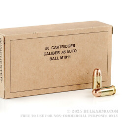 200 Rounds of .45 ACP Ammo by Winchester - 230gr FMJ