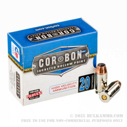 20 Rounds of .45 ACP Ammo by Corbon - 200gr JHP