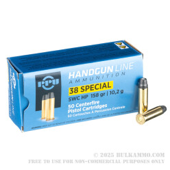 500 Rounds of .38 Spl Ammo by Prvi Partizan - 158gr LSWCHP