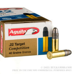 1000 Rounds of .22 LR Ammo by Aguila Target Competition - 40gr LRN