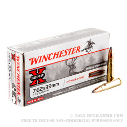 20 Rounds of 7.62x39mm Ammo by Winchester Super-X - 123gr SP