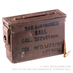 280 Rounds of 7.62x51mm Ammo by Ethiopian Military Surplus in 30 Cal Ammo Can - 145gr FMJ