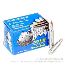 20 Rounds of .223 Ammo by Silver Bear - 55gr FMJ