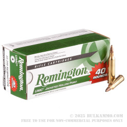 40 Rounds of .22-250 Rem Ammo by Remington - 50gr JHP