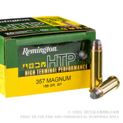 20 Rounds of .357 Mag Ammo by Remington HTP - 158gr SP