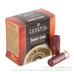 25 Rounds of 12ga Ammo by Federal Gold Medal Target -  #8 shot