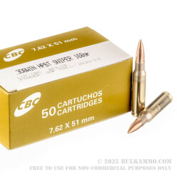 50 Rounds of .308 Win Ammo by Magtech Sniper Match - 168gr HPBT