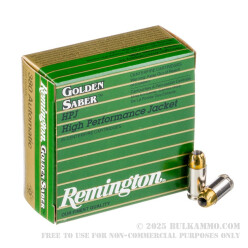 500  Rounds of .380 ACP Ammo by Remington Golden Saber - 102 gr JHP