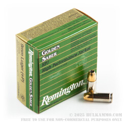 25 Rounds of 9mm + Ammo by Remington Golden Saber - 124gr JHP