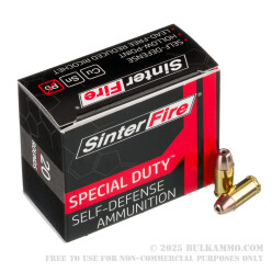 20 Rounds of .380 ACP Ammo by SinterFire Special Duty - 75gr HP