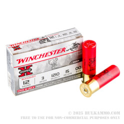 5 Rounds of 12ga Ammo by Winchester -  3" 00 Buck 