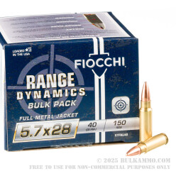 450 Rounds of 5.7x28mm Ammo by Fiocchi - 40gr FMJ