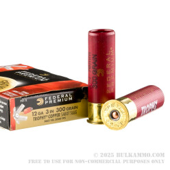 5 Rounds of 12ga 3" Ammo by Federal - 300 gr Trophy Copper Sabot Slug