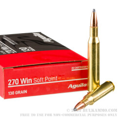 20 Rounds of .270 Win Ammo by Aguila - 130gr SP