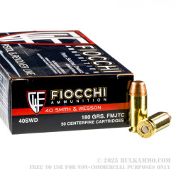 1000 Rounds of .40 S&W Ammo by Fiocchi - 180gr FMJ