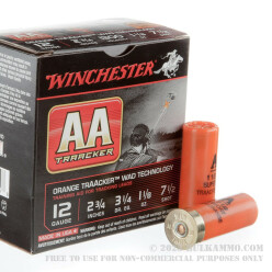 25 Rounds of 12ga  2-3/4" Ammo by Winchester AA Traacker Orange Traacker Wad - 1-1/8 ounce #7.5 Shot