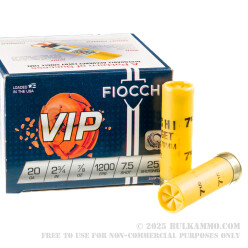 250 Rounds of 20ga Ammo by Fiocchi - 7/8 ounce #7 1/2 shot