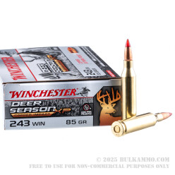 20 Rounds of .243 Win Ammo by Winchester Deer Season XP Copper Impact - 85gr Copper Extreme Point