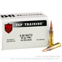 500 Rounds of 5.56x45 Ammo by Hornady TAP Rifle Training - 55gr FMJBT