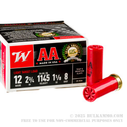 250 Rounds of 12ga Ammo by Winchester AA Grand American 125th Anniversary - 1 1/8 ounce #8 shot