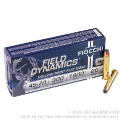 20 Rounds of .45-70 Ammo by Fiocchi - 300gr HPFN