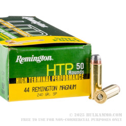 500 Rounds of .44 Mag Ammo by Remington HTP - 240gr SP