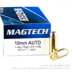 1000 Rounds of 10mm Ammo by Magtech - 180gr JHP