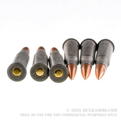 20 Rounds of 7.62x54r Ammo by Tula - 148gr FMJ