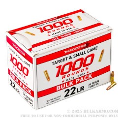 1000 Rounds of .22 LR Ammo by Winchester USA - 36gr CPHP 1000 Rounds of .22 LR Ammo by Winchester USA - 36gr CPHP