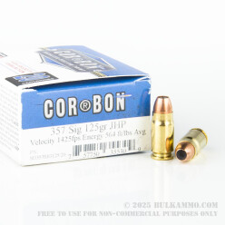 20 Rounds of .357 SIG Ammo by Corbon - 125gr JHP