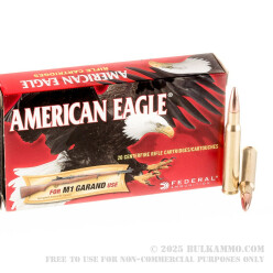 20 Rounds of 30-06 Springfield Ammo by Federal for M1 Garand - 150gr FMJ