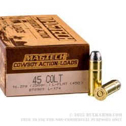 1000 Rounds of .45 Long-Colt Ammo by Magtech Cowboy Action - 250gr LFN