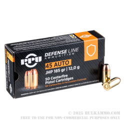 50 Rounds of .45 ACP Ammo by Prvi Partizan - 185gr SJHP